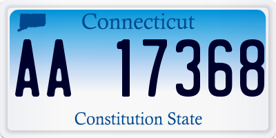 CT license plate AA17368