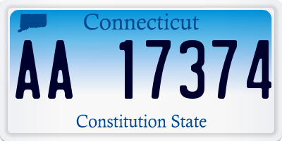 CT license plate AA17374