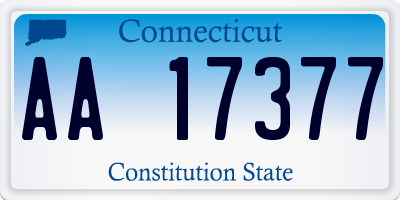 CT license plate AA17377