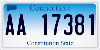 CT license plate AA17381