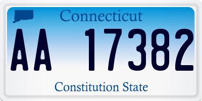 CT license plate AA17382