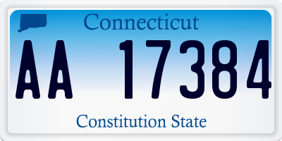 CT license plate AA17384