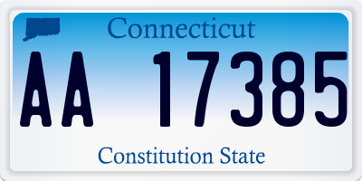 CT license plate AA17385