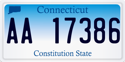 CT license plate AA17386