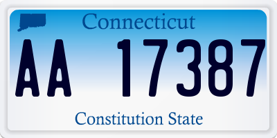 CT license plate AA17387