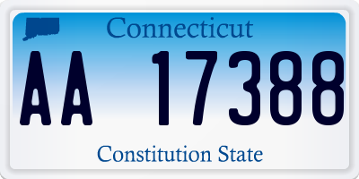 CT license plate AA17388