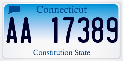 CT license plate AA17389