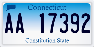 CT license plate AA17392