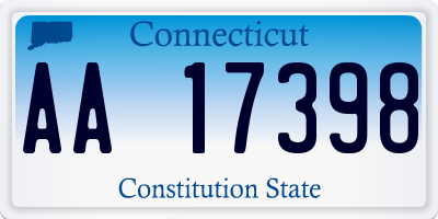 CT license plate AA17398