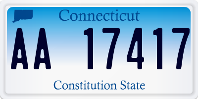 CT license plate AA17417