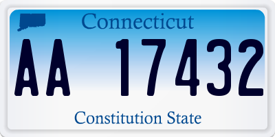 CT license plate AA17432