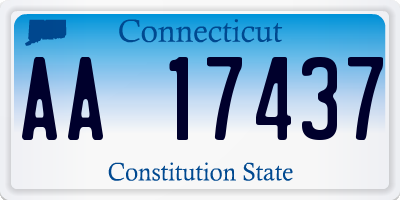 CT license plate AA17437