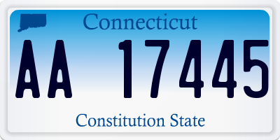 CT license plate AA17445