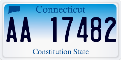 CT license plate AA17482