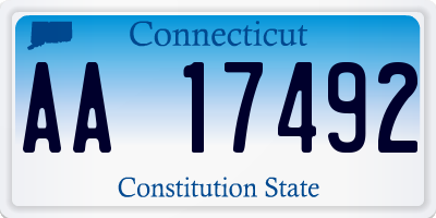 CT license plate AA17492