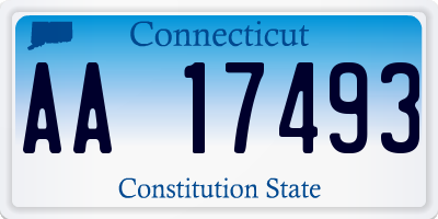 CT license plate AA17493