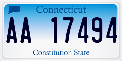 CT license plate AA17494