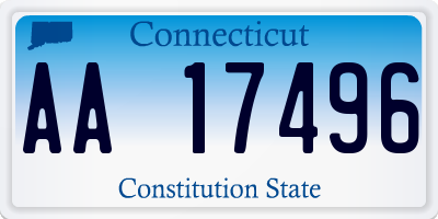 CT license plate AA17496