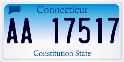 CT license plate AA17517