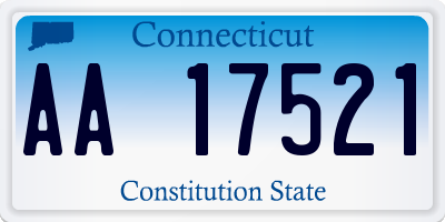 CT license plate AA17521