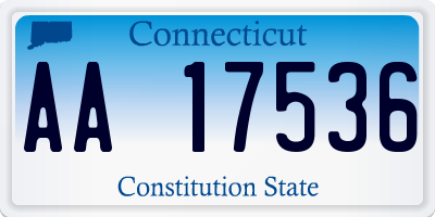 CT license plate AA17536