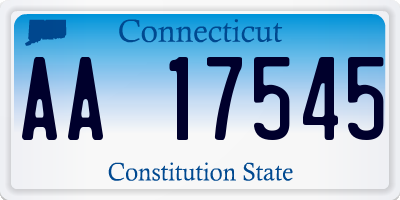 CT license plate AA17545