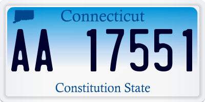 CT license plate AA17551