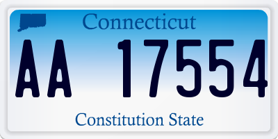 CT license plate AA17554