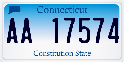 CT license plate AA17574