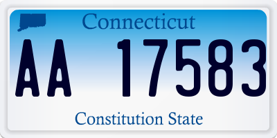 CT license plate AA17583