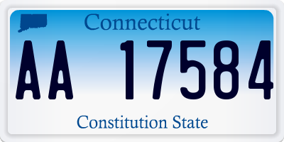 CT license plate AA17584