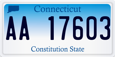 CT license plate AA17603