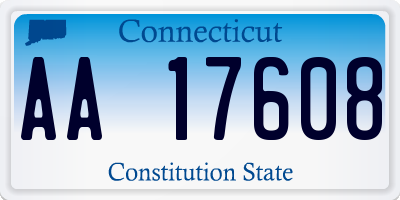 CT license plate AA17608