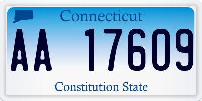 CT license plate AA17609