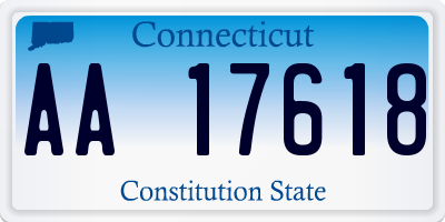 CT license plate AA17618