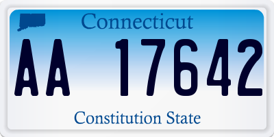 CT license plate AA17642