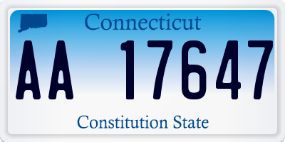 CT license plate AA17647