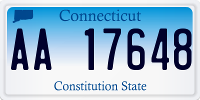 CT license plate AA17648