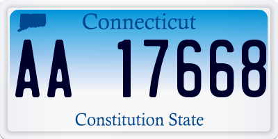 CT license plate AA17668