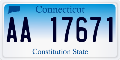 CT license plate AA17671