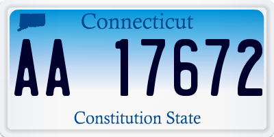 CT license plate AA17672