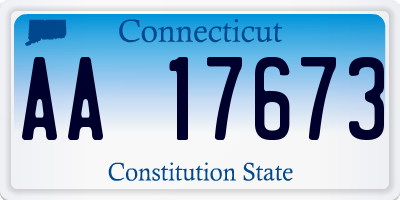 CT license plate AA17673