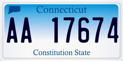 CT license plate AA17674