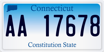 CT license plate AA17678