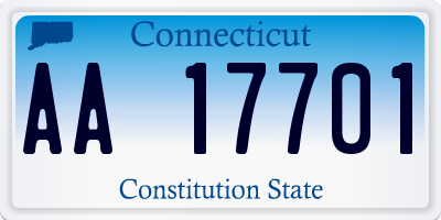 CT license plate AA17701