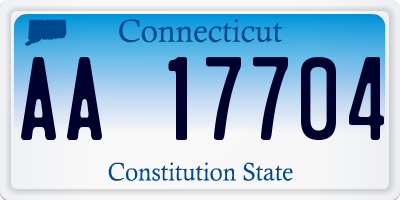 CT license plate AA17704