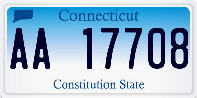 CT license plate AA17708