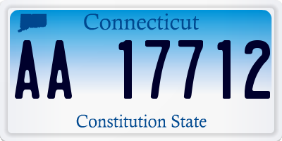 CT license plate AA17712