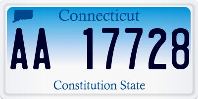 CT license plate AA17728