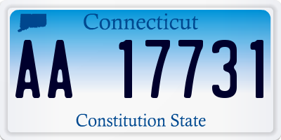 CT license plate AA17731